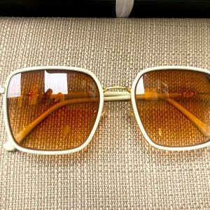 White with gold accents sunglasses
